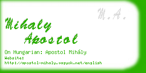 mihaly apostol business card