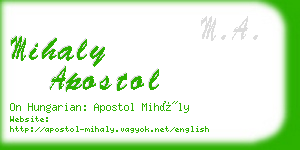 mihaly apostol business card
